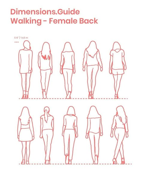 Person Walking From Behind Reference, Back Of People Drawings, How To Draw People Walking, Drawing The Back Of A Person, Walking Behind Reference, Two People Walking Drawing, Walking People Drawing, People From Behind Reference, Person Standing Back View Drawing