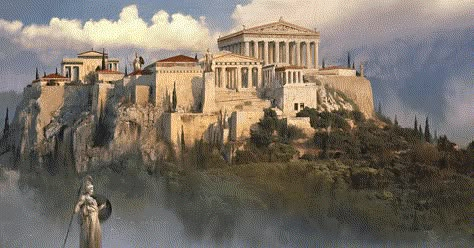 Acropolis in Athens (Artist's Impression) (Illustration) - Ancient History Encyclopedia Classical Aesthetic, Classical Greece, Luxury Architecture, Bangunan Minecraft, Athens Acropolis, Rome Antique, Roman Architecture, Athena Goddess, Kumamoto