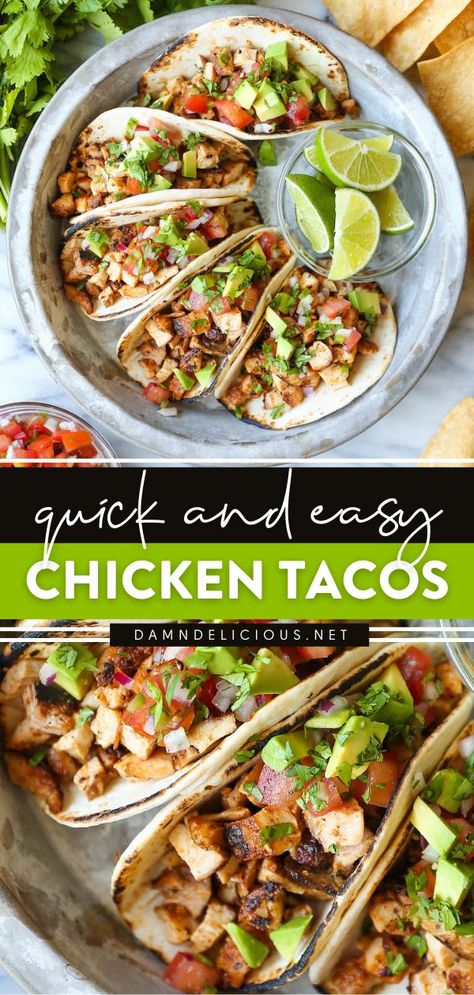 Easy Chicken Tacos, Chicken Tacos Easy, Chicken Taco Recipes, Taco Pasta, Taco Pizza, Taco Dip, Spice Rub, Health Dinner Recipes, Taco Recipes