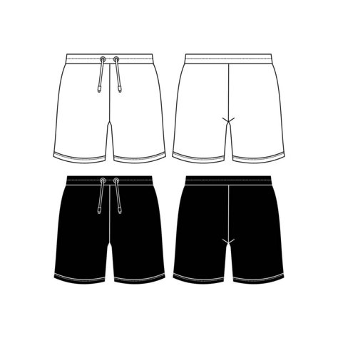 Unisex sweat Shorts technical fashion illustration. Short Pants fashion flat template, elastic waist, front and back, white colour. Sportswear unisex CAD mock-up. Short Pants Technical Drawing, Shorts Design Ideas, Short Template, Short Mockup, Shorts Template, Hoodie Mockup Free, Black Hoodie Mockup, Fashion Flat Template, White Hoodie Mockup