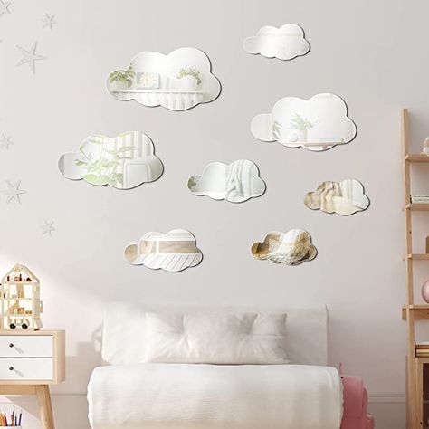 Playroom/living Room, Cloud Decal, Cloud Mirror, Cloud Wall Decal, Shape Mirror, Mirror Decals, Cloud Decoration, Living Room Themes, Living Room Nursery