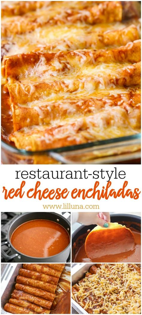 Restaurant-Style Red Cheese Enchiladas are an old family favorite recipe that is simply the best!! They are cheesy, saucy, and so yummy. #redcheeseenchiladas #enchiladas #mexicanfood #dinner Cheese Enchilada Recipe Corn Tortillas, Red Cheese Enchiladas, Cheese Enchiladas Recipe, Casserole Enchilada, Enchiladas Corn Tortillas, Cheese Tomato, Cheese Enchiladas, Enchiladas Recipe, Chicken Enchilada Recipe