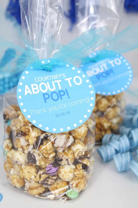 Customizable "About To Pop" Gift Tags Popcorn Baby Shower, Diy Baby Shower Favors, Popcorn Baby Shower Favors, Baby Shower Gift Bingo, About To Pop, Baby Shower Favors Diy, Boy Baby Shower Ideas, Sprinkle Party, Baby Shower Tea