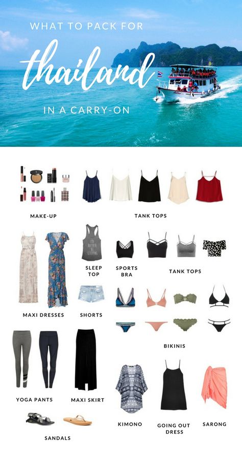 What To Pack For Thailand, Pack For Thailand, Travel Packing Outfits, Thailand Packing, Thailand Outfit, Thai Islands, Thailand Vacation, Packing Clothes, Packing Checklist