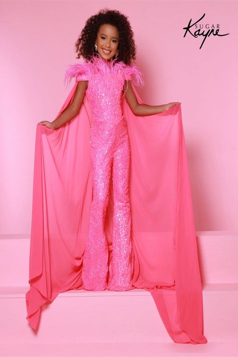 Pageant Jumpsuit, Pageant Life, Pageant Interview, Beautiful Feathers, Girls Jumpsuit, Mango Tango, Sequin Cape, Johnathan Kayne, Interview Attire