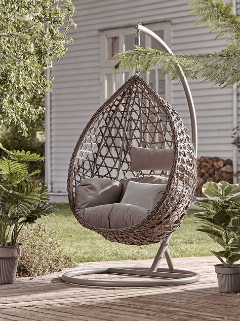 2020 - Garden Furniture Collections Hanging Rattan Chair, Garden Seating Area, Hanging Rattan, Outdoor Furniture Chairs, Hanging Chair Outdoor, Hanging Egg Chair, Swing Chair, Hanging Garden, Rattan Chair