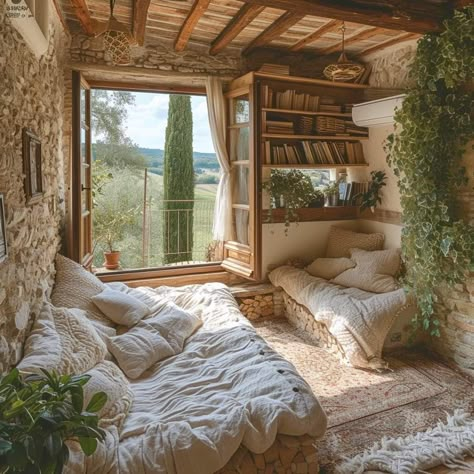 Reading Rooms, Apartment Goals, Casa Vintage, Baldurs Gate, Dream Place, Trailer Ideas, Dream House Rooms, Aesthetic Rooms, Stone Walls