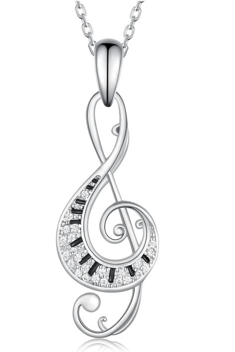 Daixiya Music Note Necklace 925 Sterling Silver Piano Violin Crystal Treble Clef Musical Notes Pendant Necklace Music Lovers Jewelry Gifts for Women Teen Girls. #ad Music Note Jewelry, Necklace Music, Music Note Necklace, Lovers Jewelry, Girls Music, Treble Clef, Musical Notes, Music Note, Sterling Silver Heart