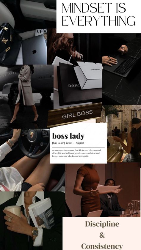 Mood board for CEO Boss Lady Collage, Ceo Era Aesthetic, 2025 Vision Board Boss Lady, Hospital Ceo Aesthetic, Hot Academia Aesthetic, Women In Leadership Aesthetic, Ceo Lady Aesthetic, Feminine Ceo Aesthetic, Black Female Ceo Aesthetic