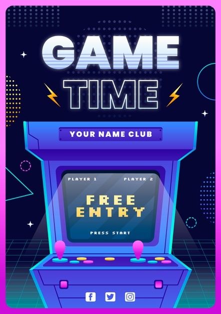 Event Poster Design Inspiration, Retro Games Poster, Idle Game, Gaming Poster, Poster Template Free, Video Game Posters, Gaming Posters, Event Poster Design, Game Poster