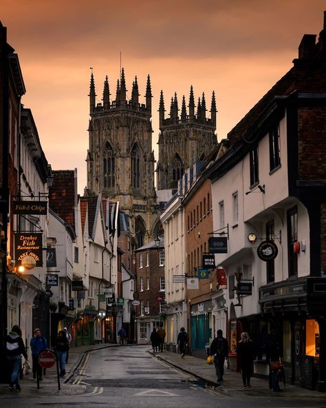 York UK at dusk #city #cities #buildings #photography Uk Aesthetic, York Uk, England Aesthetic, York England, York Minster, Uk Trip, Uk Photography, York University, Vision Board 2023