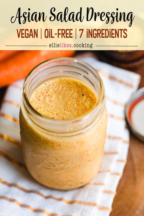 Salad Dressing Vegan, Oil Free Salad, Vegan Salad Dressing Recipes, Oil Free Salad Dressing, Asian Salad Dressing, Vegan Dressings, Asian Dressing, Oil Free Vegan Recipes, Vegan Salad Dressing