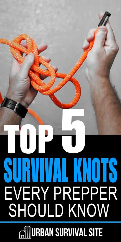 Top 5 Survival Knots Every Prepper Should Know | Urban Survival Site How To Tie Knots, How To Tie A Knot, Survival List, Bowline Knot, Strong Knots, Types Of Knots, Survival Knots, Knots Guide, Tie A Knot