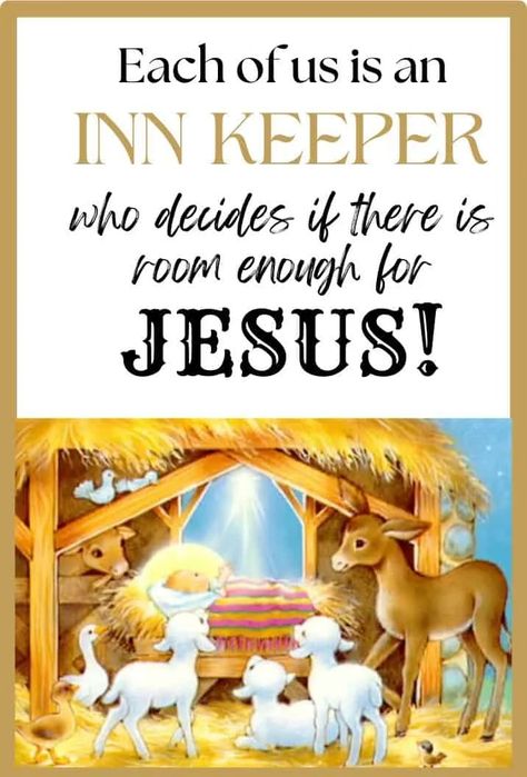 Share the Gospel this Christmas! "Each of us is an Inn Keeper" is a FREE Printable to teach others about the TRUE meaning of Christmas! Download, Print & ENJOY today!! May we seek to be Inn Keeper, Childrens Bible Study, Bible Verse Vinyl, Creative Christmas Cards, Christmas Bulletin Boards, The True Meaning Of Christmas, Christmas Devotional, Christmas Verses, Christmas Lesson