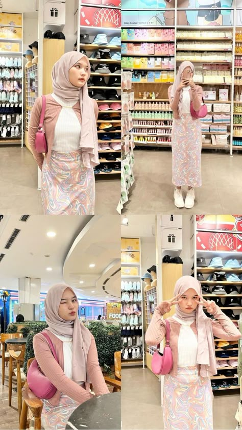 Ootd Casual Hijab, Casual Outfits Hijab, Cute Hijabi Outfits, Fashion Outfits Hijab, Outfit Ngampus, Outfit Ideas Hijab, Rok Outfit, Ootd Hijab Casual, Outfit Hijab Casual