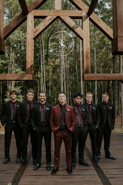 Burgundy Groomsmen Attire, Burgundy Wedding Theme, Dark Romantic Wedding, Gothic Wedding Theme, Groom's Attire, Dark Wedding Theme, Wedding Groomsmen Attire, Red Wedding Theme, Wedding Aesthetics