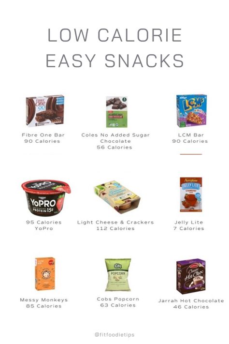 Low Calorie Sweet Snacks, Low Calorie Recipes Snacks, Healthy Low Calorie Dinner, Healthy Low Calorie Snacks, Food Calories List, Low Cal Snacks, Food Calorie Chart, Calorie Chart, Low Calorie Lunches