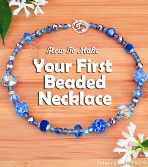 How To Use Crystal Beads, Stringing Necklaces Diy Jewelry, Making A Beaded Necklace, How To Close A Necklace, How To Make A Bead Necklace, How To Make Bead Necklaces, Make Necklaces With Beads, How To Make A Necklace With Beads, Making Necklaces With Beads