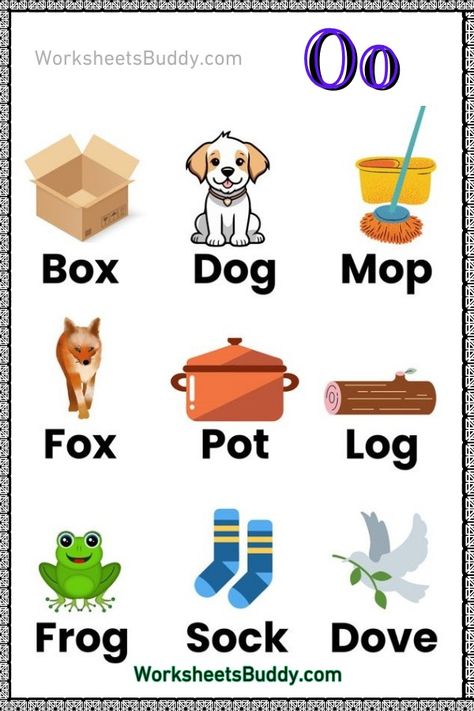 Short O Word Family Worksheets pdf | Long O Vowel Sound free printables Short Vowel O Words, O Sound Words Worksheet, Short O Words, Short O Sound, Oo Words, Word Family List, Counting Worksheets For Kindergarten, Remedial Reading, Weather Worksheets