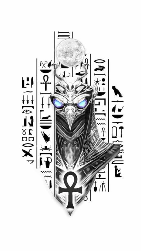 Egyptian Symbol Tattoo, Egypt Tattoo Design, Egyptian Eye Tattoos, Egyptian Tattoos, Horus Tattoo, Starověký Egypt, Egyptian Tattoo Sleeve, Anubis Tattoo, Egypt Tattoo