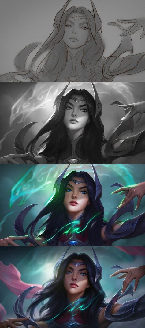 Irelia Fanart, League Of Legends Fanart, Zed League Of Legends, 얼굴 드로잉, Digital Painting Techniques, League Of Legends Characters, Splash Art, It's Funny, Concept Art Drawing