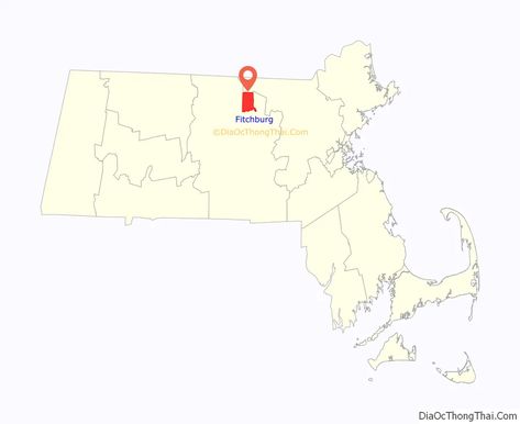 Fitchburg location on the Massachusetts map. Where is Fitchburg city. Massachusetts Map, City Maps, City Map, Massachusetts, Map