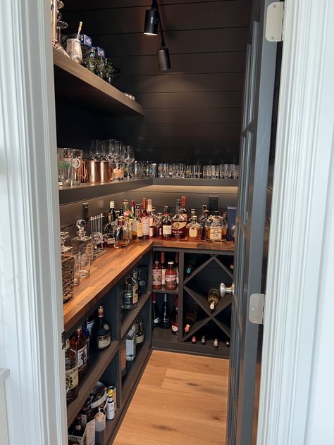 Under Stairs Closet Bar Ideas, Under Stairs Speakeasy, Understair Wine Store, Under Stairs Cellar, Under Stairs Pantry Design, Bourbon Closet Ideas, Liquor Closet Ideas, Speakeasy Closet, Under Stairs Bourbon Storage