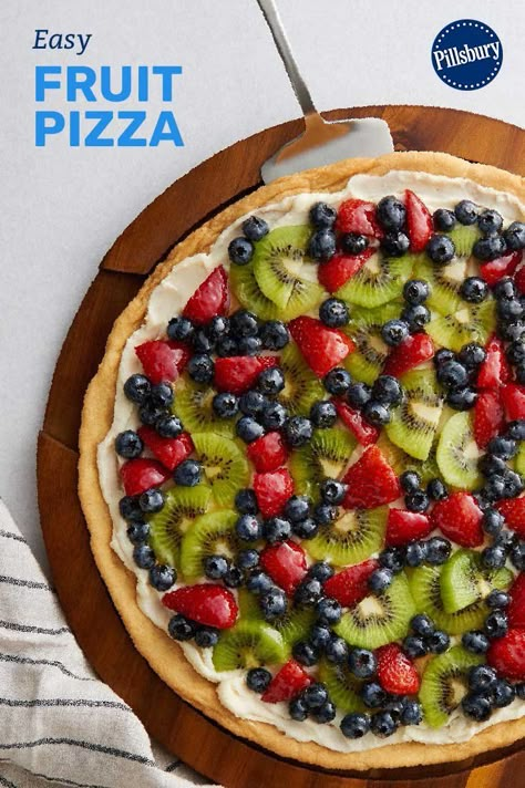 Pillsbury Fruit Pizza, Cookie Dough Fruit Pizza, Fiber Fruits And Vegetables, Fruits High In Fiber, Fruits And Vegetables In Season, Vegetables In Season, Fruit Sugar Cookies, Pillsbury Sugar Cookies, Easy Fruit Pizza