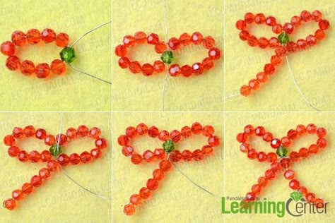 Beaded Bow Bracelet Tutorial, Beaded Bow Necklace Diy, Beaded Bow Pattern, How To Make Bow With Beads, Bow Beads Tutorial, Beaded Bow Earrings Tutorial, Seed Bead Bow Tutorial, Beaded Bow Necklace Tutorial, How To Make A Bow With Beads