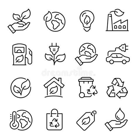 Yearbook Doodles, Nature And Environment, Ecology Design, Vector Line Art, Environment Protection, Free Icon Set, Minimalist Icons, Line Art Illustration, Icon Ideas