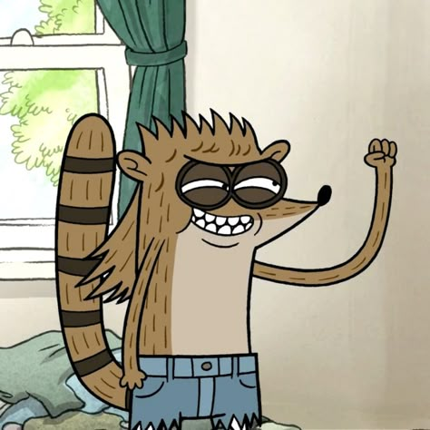 Rigby Regular Show, The Regular Show, Mordecai And Rigby, Childhood Shows, Big Wall Art, Regular Show, Cartoon Character Pictures, Creative Block, Cartoon Memes