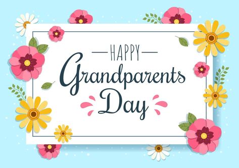 Grandparents Day Poster, Grandparents Day Cards, Cute Cartoon Illustration, Greeting Card Background, Disney Themed Classroom, Happy Grandparents Day, Card Background, Themed Classroom, Phone Wallpaper Patterns