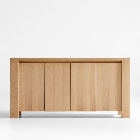 Terra Natural Oak Sideboard + Reviews | Crate & Barrel | Crate & Barrel Flat Front Door, White Oak Sideboard, Oak Storage Bench, Ocean Prime, Ideas For Furniture, Oak Beds, Solid Wood Sideboard, Large Sideboard, White Oak Wood