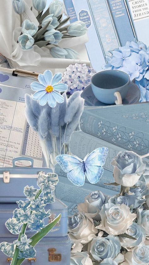 #blue #blueaesthetic #bluecollage #floral #flowers #followme #follow 🩵💙🩵 Tulip Flower Pictures, Photo Bleu, Baby Blue Wallpaper, Cute Images For Wallpaper, Wallpaper Iphone Aesthetic, Blue Flower Wallpaper, Iphone Wallpaper Classy, Pretty Wallpapers Tumblr, Cute Blue Wallpaper