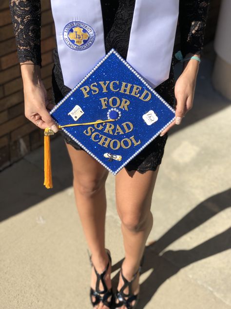 Psychology Graduation Cap Graduate School Ba Psychology Graduation Cap, Psychology Grad Cap Ideas, Psychology Caps Graduation, Grad Cap Psychology, Graduation Cap Ideas Psychology, Grad School Graduation Cap, Grad Cap Ideas Psychology, Graduation Pictures Psychology, Bluey Graduation Cap Ideas