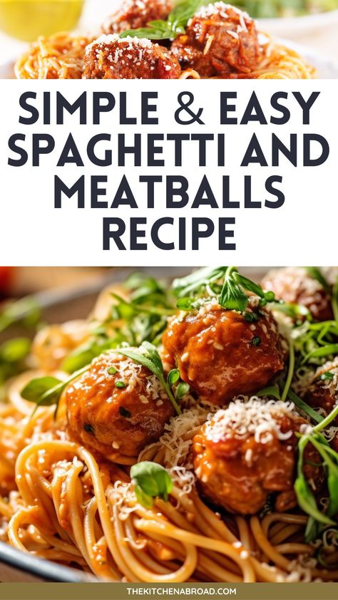 Ready to enjoy an authentic spaghetti and meatballs experience? Our authentic spaghetti and meatballs recipe promises to bring the flavors of Italy to your table with a classic homemade twist. Dinner 3 Ingredients, Dinner Meals Vegetarian, Spaghetti And Meatball Recipes, Spaghetti Sauce And Meatballs, Seasoned Meatballs, Easy Spaghetti And Meatballs, Meatballs For Spaghetti, Homemade Spaghetti And Meatballs, Ultimate Spaghetti