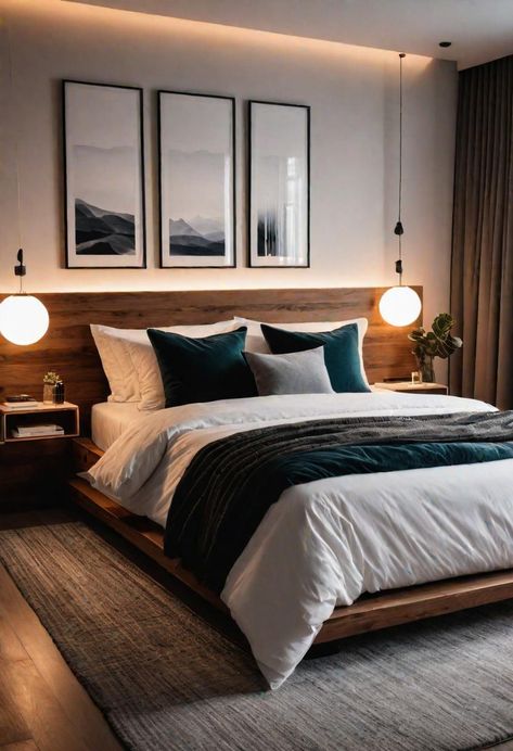 39 Modern Bedroom Designs: Where Comfort Meets Sleek Style Bilik Tidur Lelaki, Idea Bilik Tidur, Neutral Bed, Reka Bentuk Bilik Tidur, Hiasan Bilik Tidur, Interior Design Per La Casa, Minimalist Bedroom Design, Apartment Bedroom Decor, Creative Bedroom