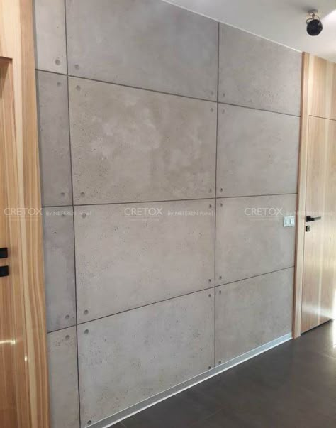 Concrete Wall Design, Faux Concrete Wall, Precast Concrete Panels, Concrete Wall Texture, Hallway Door, Cement Panels, Concrete Wall Panels, Textured Wall Panels, Plywood Interior