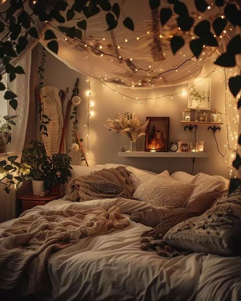 Cozy Small Bedrooms, Bedroom Inspiration Cozy, Dream Bedroom Inspiration, Uni Room, Bedroom Decor Cozy, Room Redesign, Makeover Bedroom, Redecorate Bedroom, Cute Room Ideas