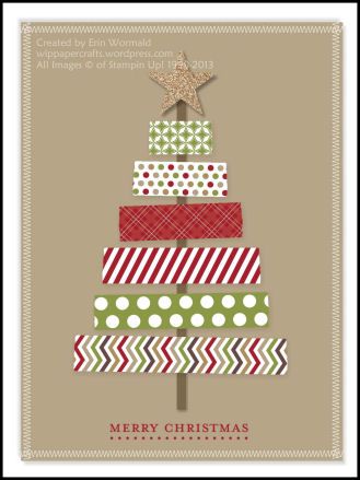 Digital Washi Tape Christmas Tree Card by WIP Paper Crafts - Cards and Paper Crafts at Splitcoaststampers Washi Tape Christmas Tree, Tape Christmas Tree, Washi Tape Christmas, Digital Washi, Christmas Tree Card, Washi Tape Cards, Homemade Christmas Cards, Christmas Tree Cards, Christmas Card Crafts