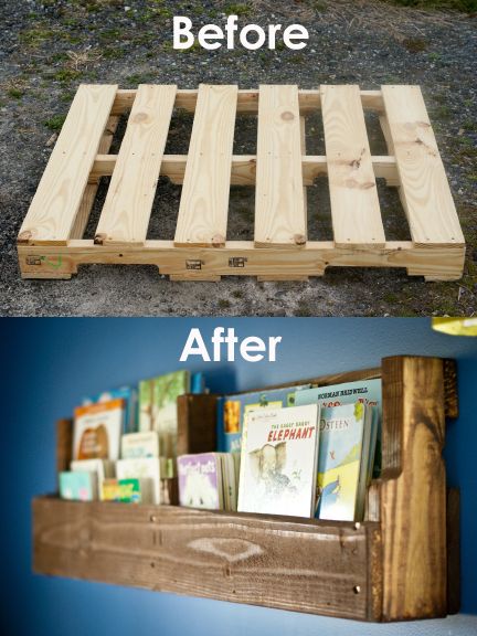 Pallets for kids room Stylish Shelves, Pallet Bookshelf, Pallet Creations, Pallet Crafts, Old Pallets, Wood Project, Pallet Ideas, Diy Pallet Projects, Wooden Pallets