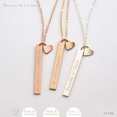 Etsy Vertical Bar Necklace, Bar Drop, Nameplate Necklace, Bridesmaid Gift, Silver Bar Necklace, Rose Gold Bar Necklace Gold, Rose Gold Bar, Necklace Bar, Vertical Bar Necklace, Silver Bar Necklace, Vertical Bar, Nameplate Necklace, Necklace Rose Gold, Diamond Solitaire Necklace