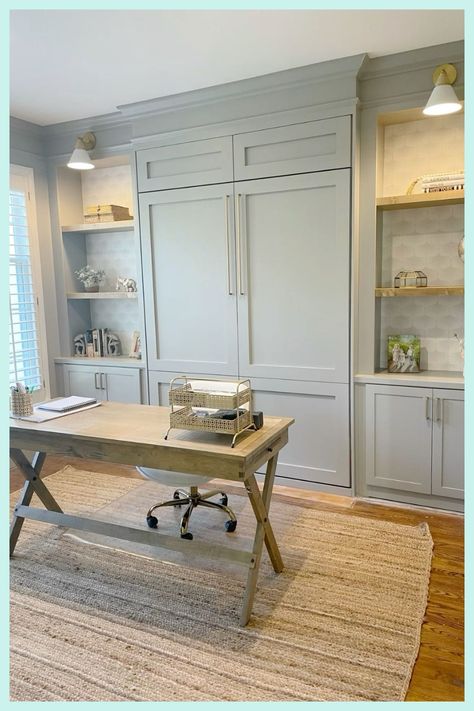 [SponsoredPost] 32 Perfect Small Home Office In A Spare Room Guides To Check Out This Spring #smallhomeofficeinaspareroom Guest Space In Basement, Small Den Guest Room Combo, Modern Home Office With Murphy Bed, Murphy Bed In Gym, Bonus Room Murphy Bed, Den With Murphy Bed, Coastal Murphy Bed Ideas, Office With Murphy Bed Queen Size, Office Murphy Bed Desk