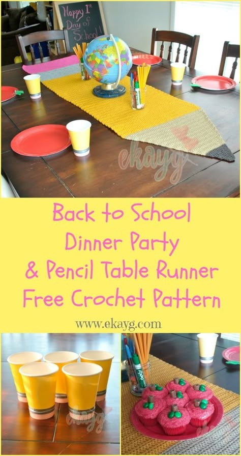 Back To School Table Runner, Back To School Party Table Decor, Back To School Night Decorations, Back To School Tablescape, Diy Back To School Decorations, Back To School Decorations For Home, Back To School Table Decor, Back To School Table Decorations, Back To School Dinner Party