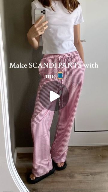 Sew Without Pattern, Sewing Patterns Pants Women, How To Sew Linen Pants, Scandi Pants Pattern, Scandinavian Sewing Patterns, Scandi Pants Outfit, Sewing Linen Pants, Pants Sewing Tutorial, Linen Pants Sewing Pattern Free