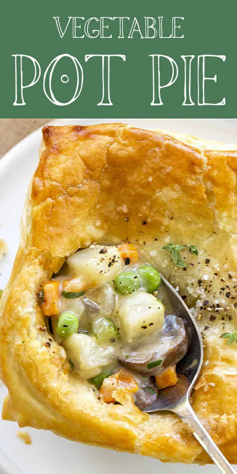 Vegetable Pot Pie Recipe, Vegetable Pot Pie, Vegetarian Pot Pie, Vegetable Pot Pies, Pot Pie Recipe, Pot Pies Recipes, Tasty Vegetarian Recipes, Flaky Crust, Vegetarian Dinners