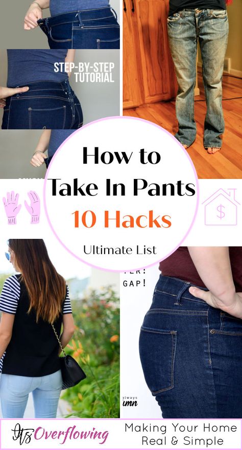 Make Pants Smaller, Take In Pants, Tighten Jeans, Alter Jeans, Altering Pants, Diy Tulle Skirt, Flare Dress Pattern, How To Make Jeans, Altering Jeans