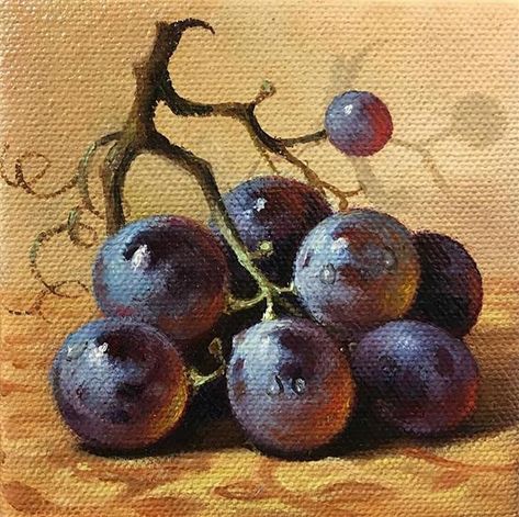 Crayons Pastel, Vegetable Painting, Oil Painting For Beginners, Oil Painting Nature, Afrique Art, Black Grapes, Fruit Photography, Painting Nature, Fruit Painting