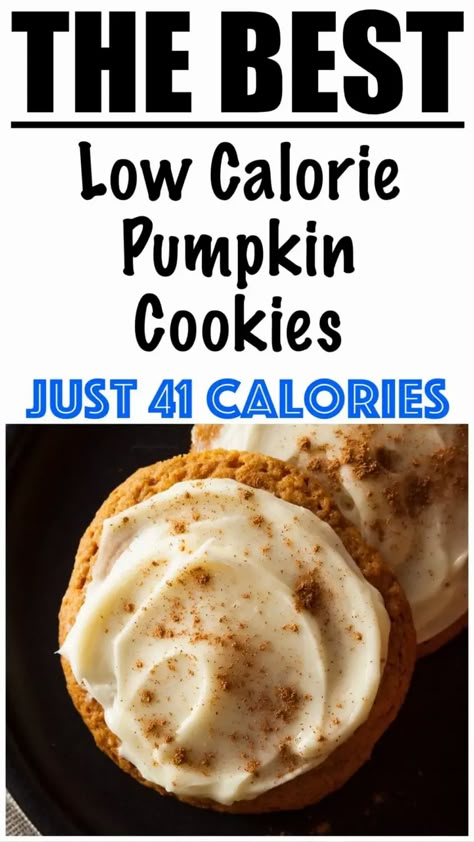 Ww Pumpkin Cookies, Low Fat Pumpkin Desserts, Ww Pumpkin Recipes, Low Calorie Pumpkin Desserts, Cookies Low Calorie, Healthy Pumpkin Cookies, Pumpkin Foods, Pumpkin Cookies Recipe, Low Calorie Cookies