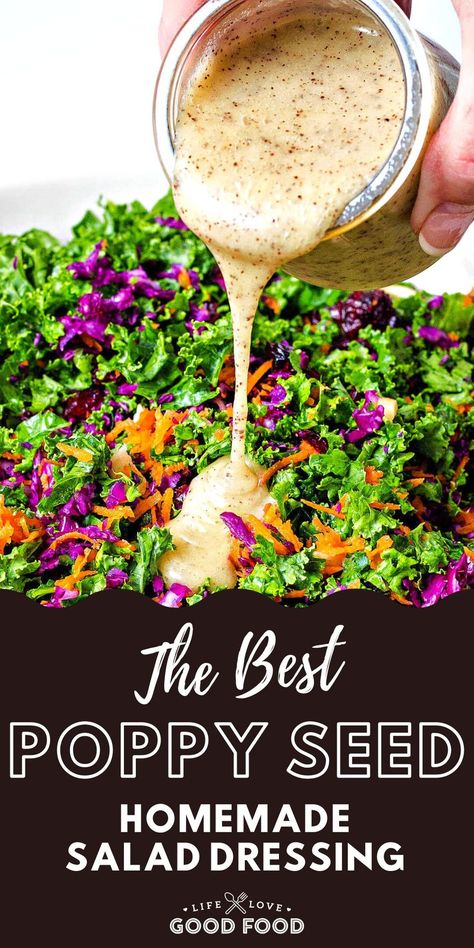 Sweet Salad Dressings, Poppy Seed Recipes, Lemon Poppy Seed Dressing, Salad Vinaigrette, Flavorful Salads, Blueberry Vinaigrette, Lemon Vinaigrette Dressing, Herb Vinaigrette, Seed Salad